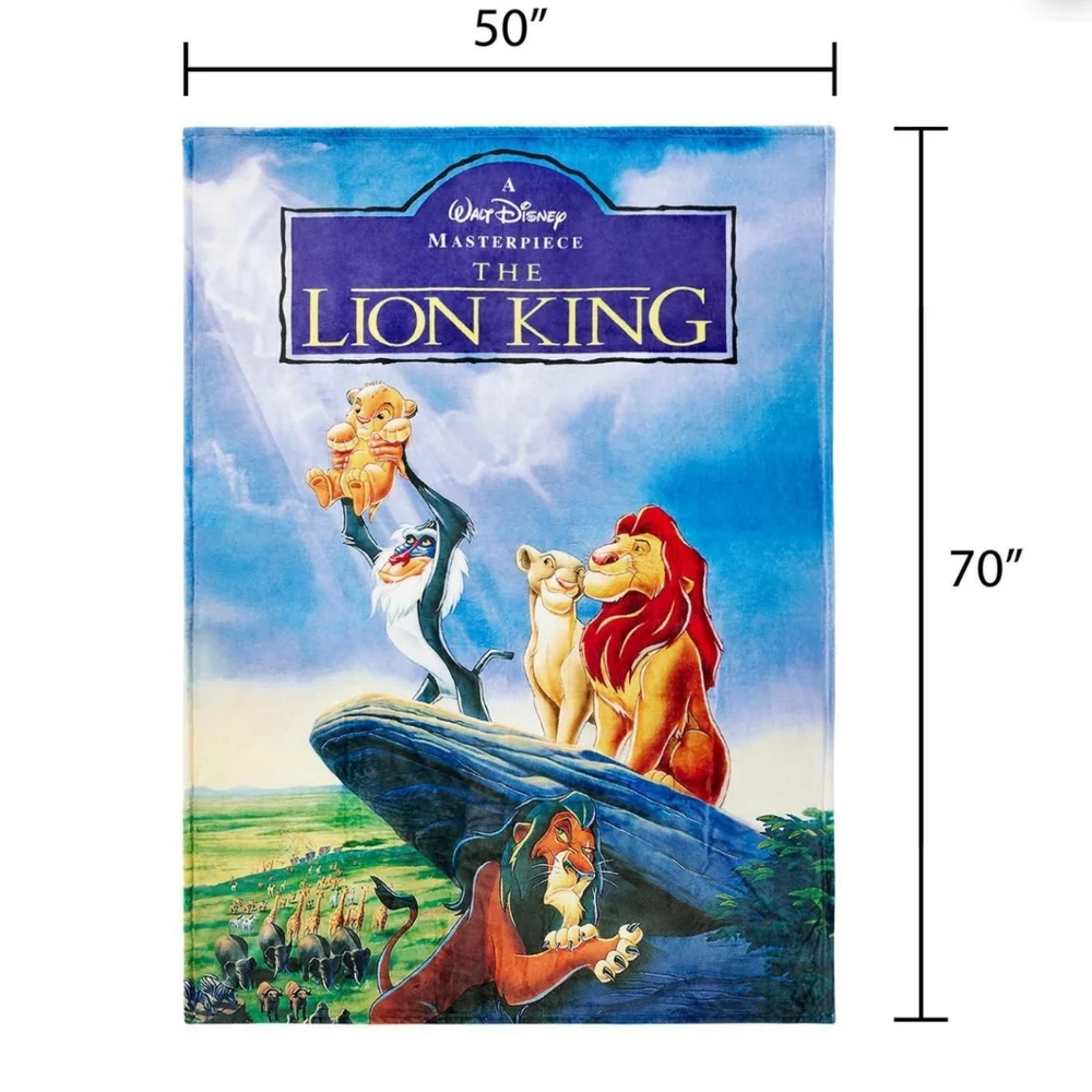 Disney Lion King Classic Retro VHS Boxed Silk Touch Throw 50in X 70in